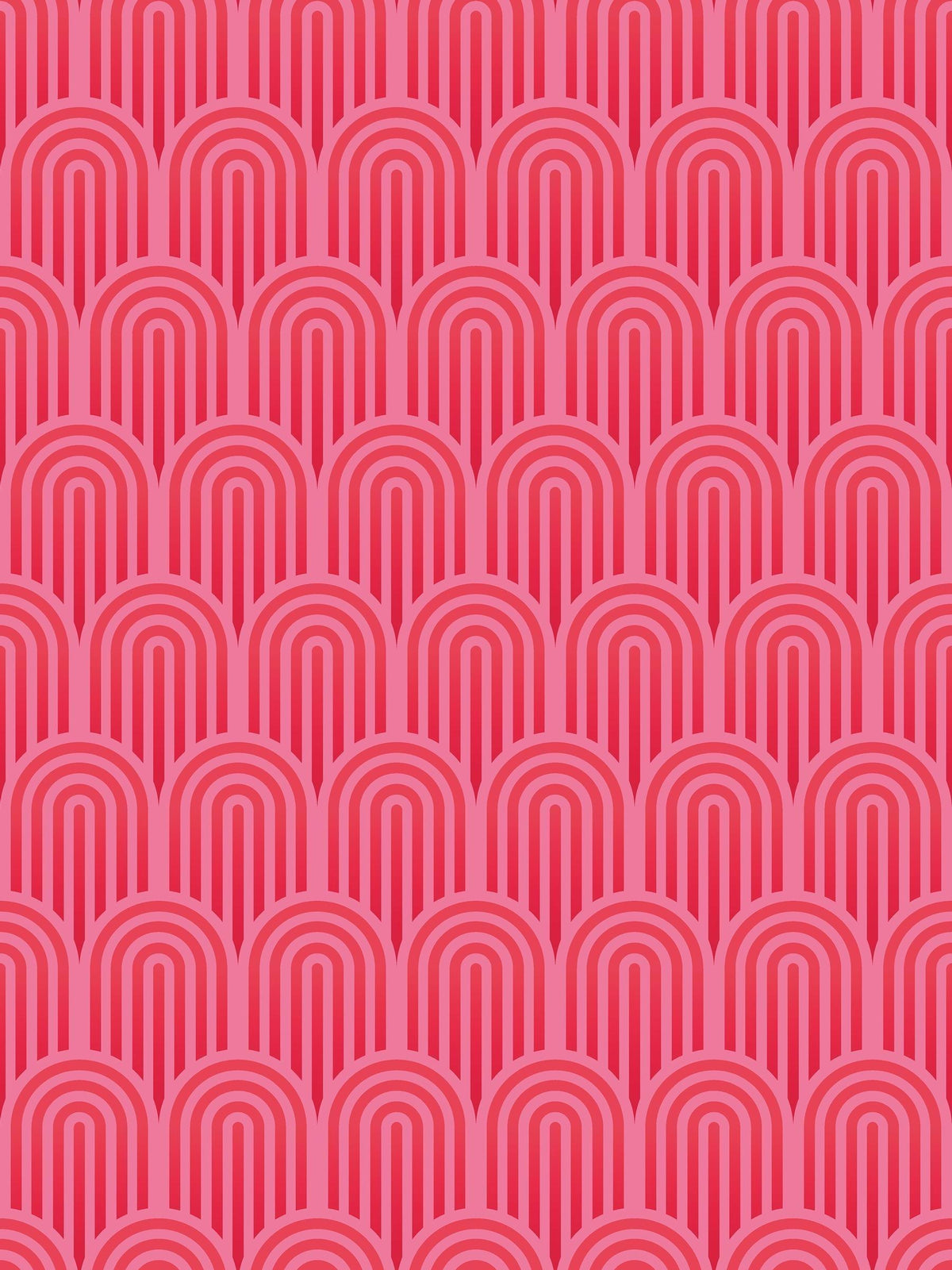 Hoopla Walls wallpaper sample bright pink retro arch A4 - British product