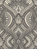 Hoopla Walls Black Ogee Damask A4 Wallpaper Sample