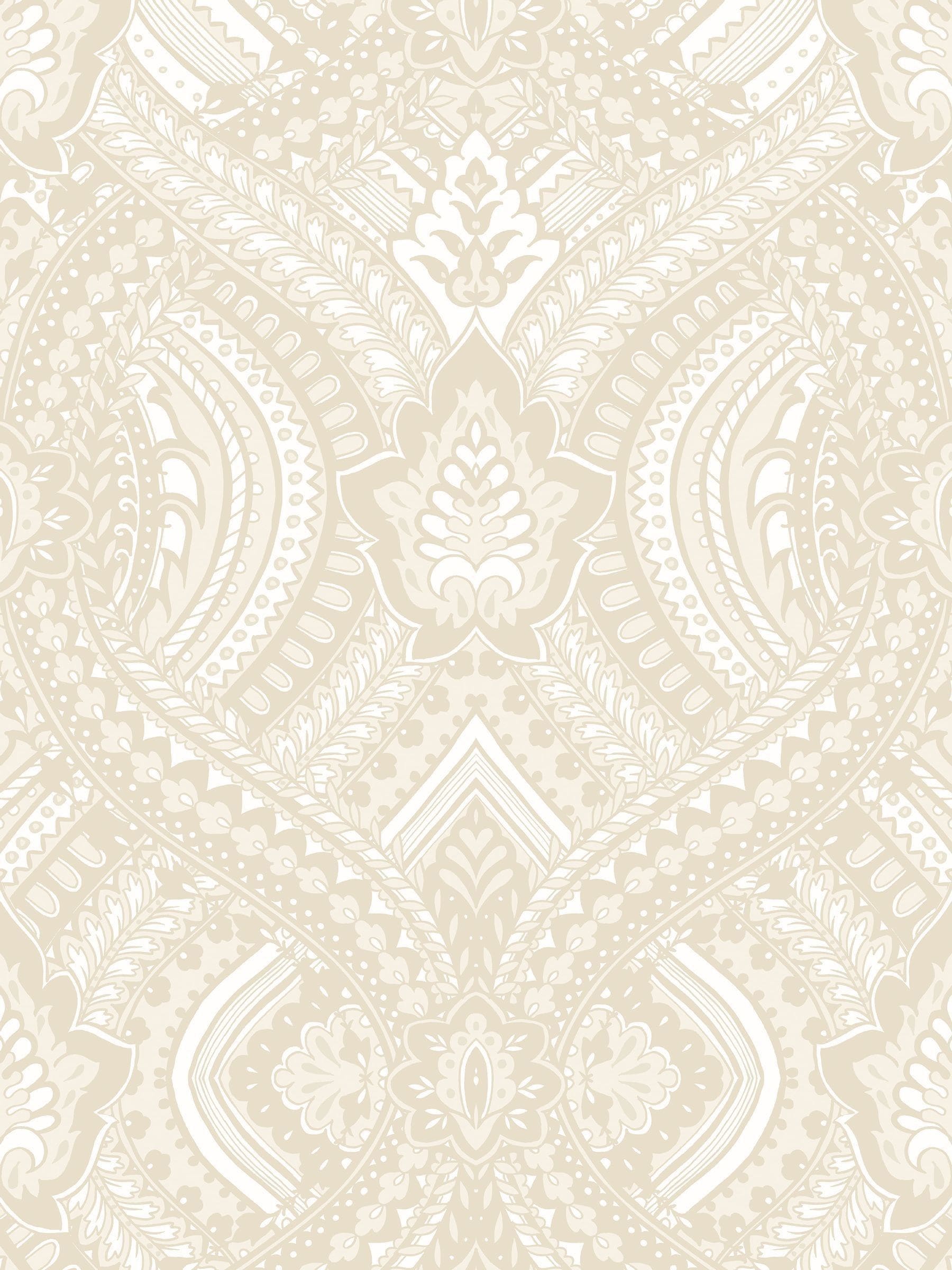 Hoopla Walls Natural Ogee Damask A4 wallpaper sample - British product
