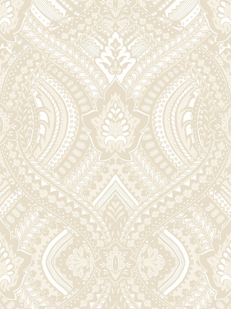 Hoopla Walls Natural Ogee Damask A4 wallpaper sample - British product