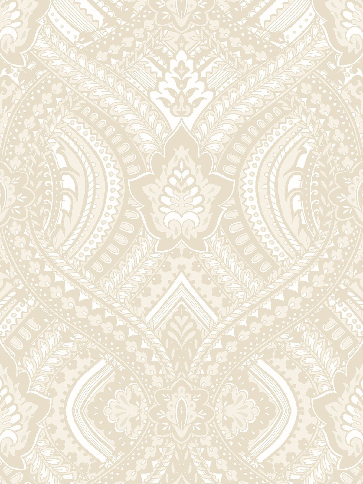 Hoopla Walls Natural Ogee Damask A4 wallpaper sample - British product
