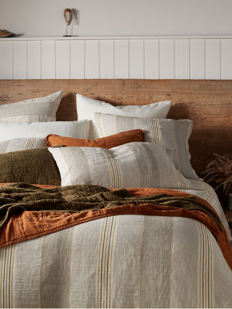 Secret Linen Store Natural Sophie Stripe linen duvet cover (British brand)