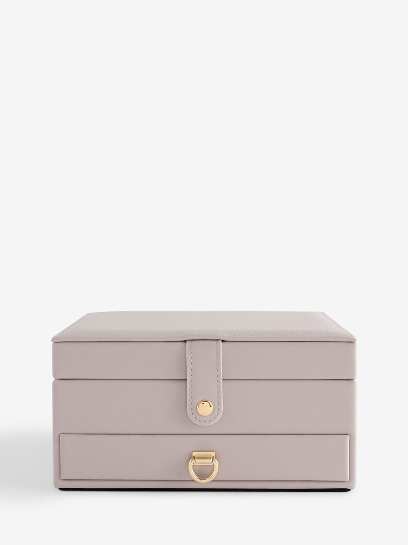 Lilac faux leather jewellery box, imported from the UK