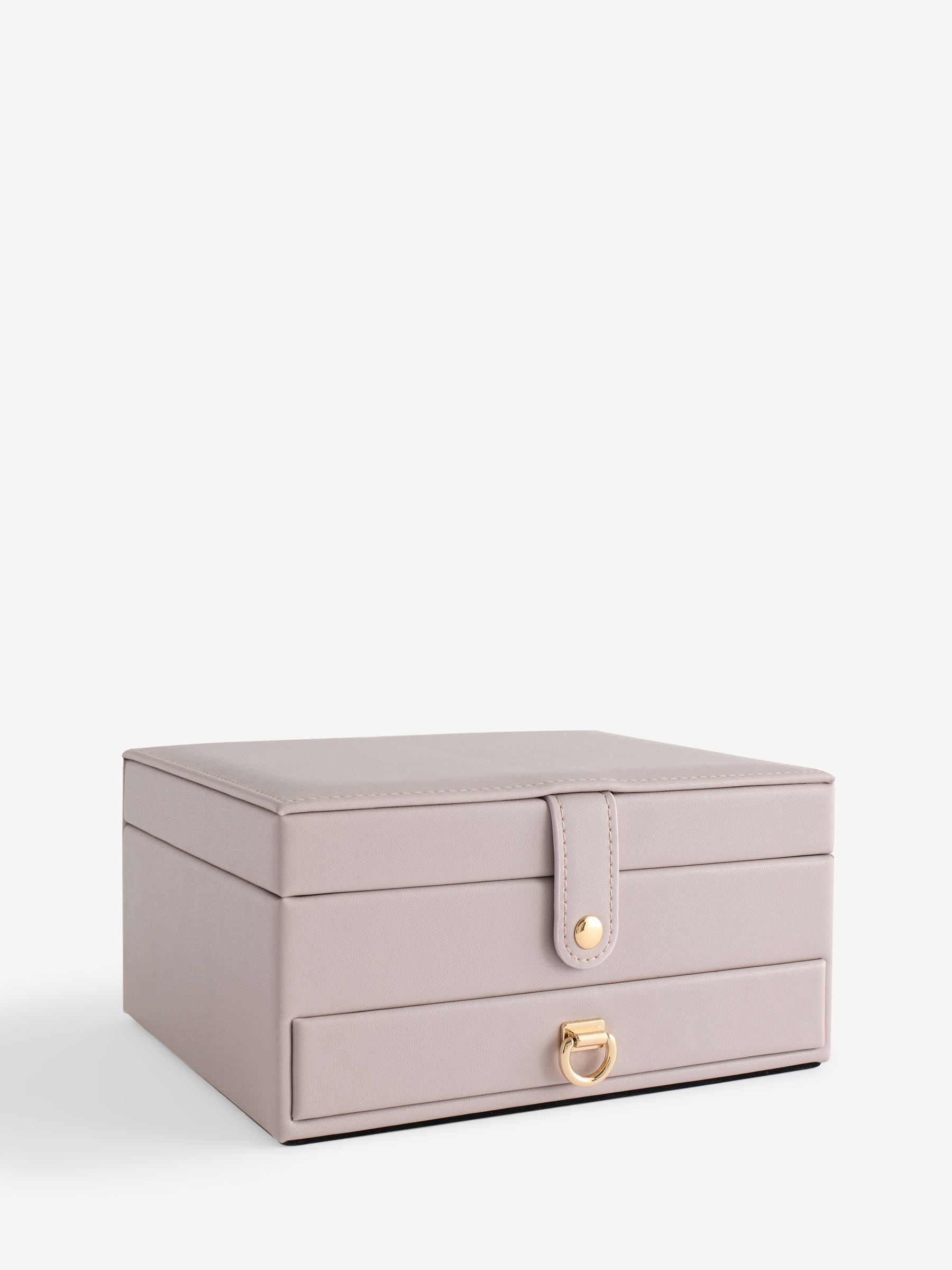 Lilac faux leather jewellery box, imported from the UK