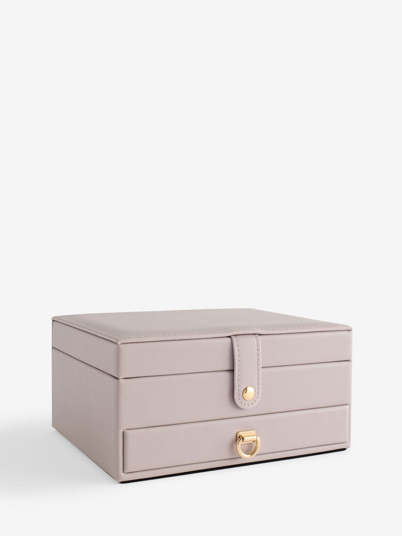 Lilac faux leather jewellery box, imported from the UK