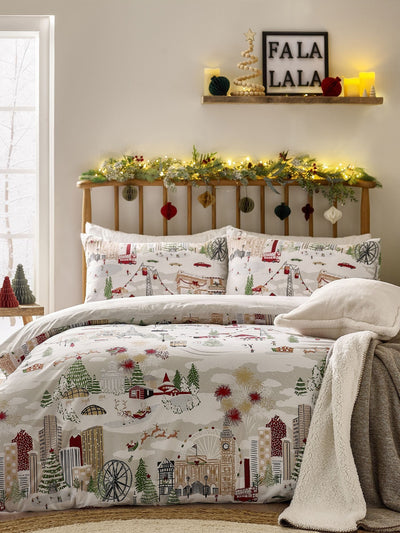 Next Snow Berry Christmas Joy To All Reversible Duvet Cover and Pillowcase Set- Buy online at McGrocer
