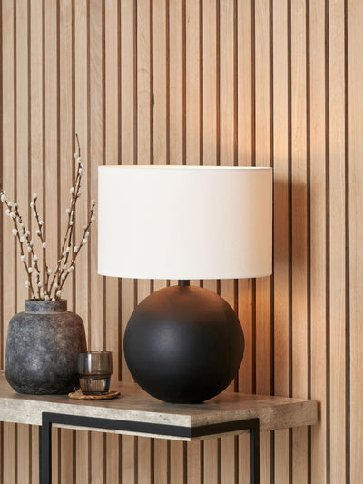 Next Pacific Lifestyle Black Benio Metal Spherical Table Lamp 49cm- Buy online at McGrocer