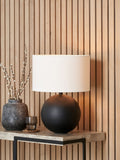 Pacific Lifestyle Black Benio metal spherical table lamp, imported from the UK
