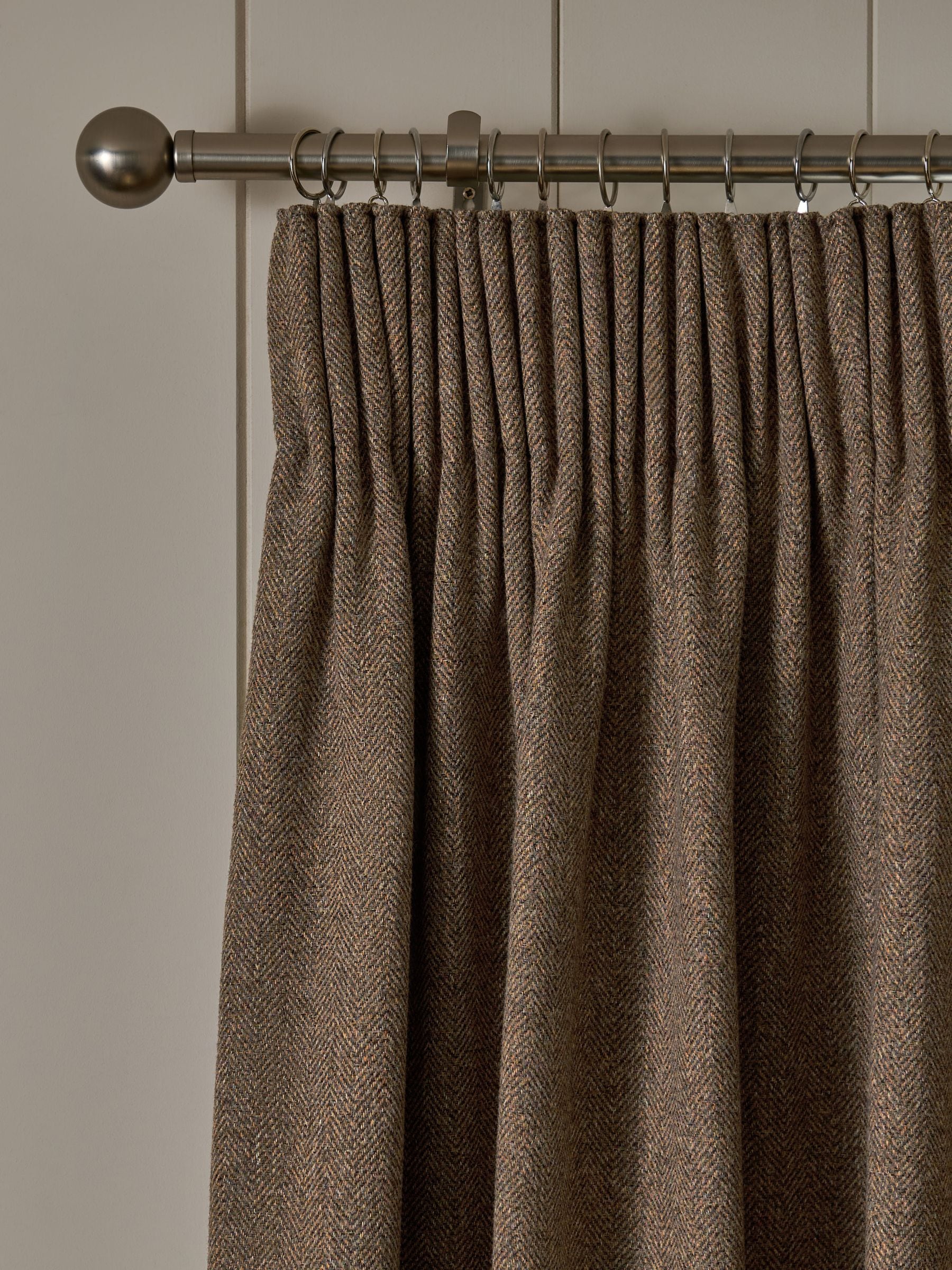 Tan Brown Pencil Pleat