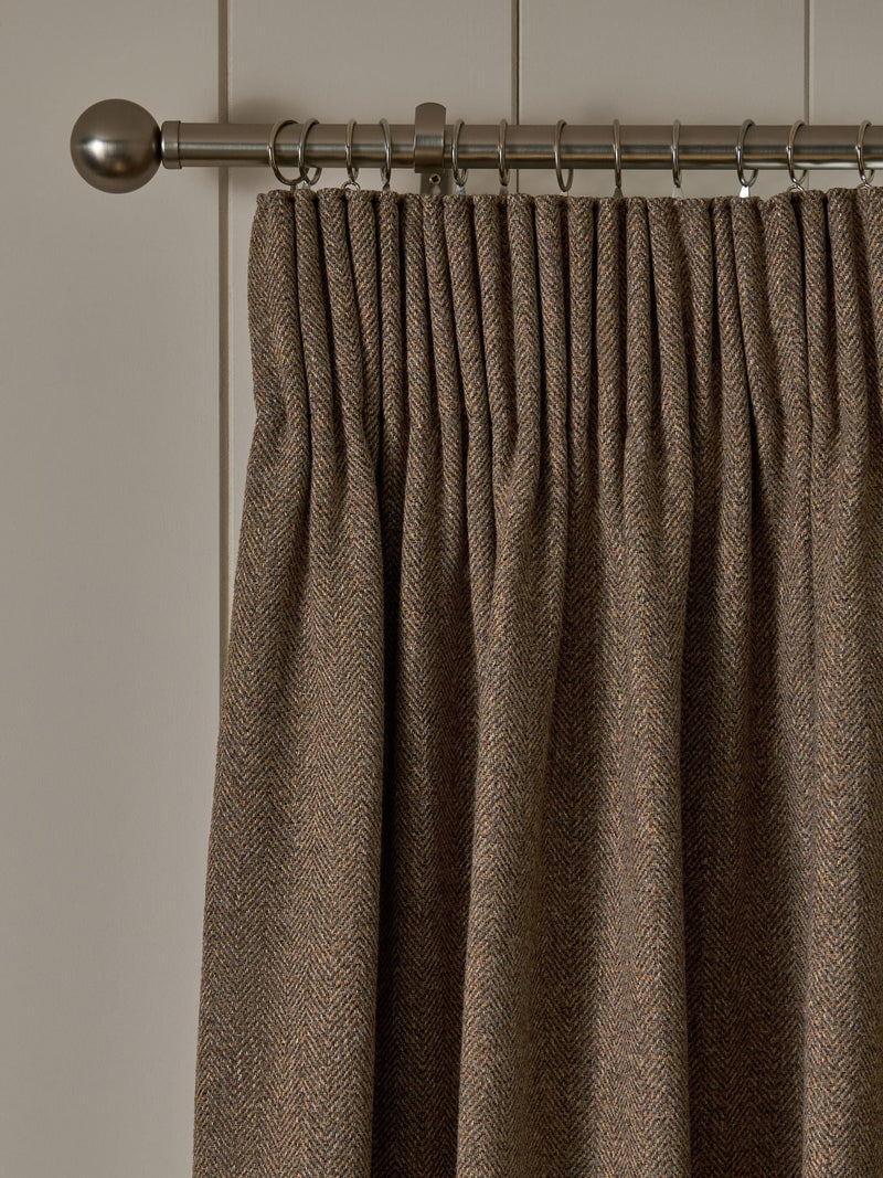 Tan Brown Pencil Pleat