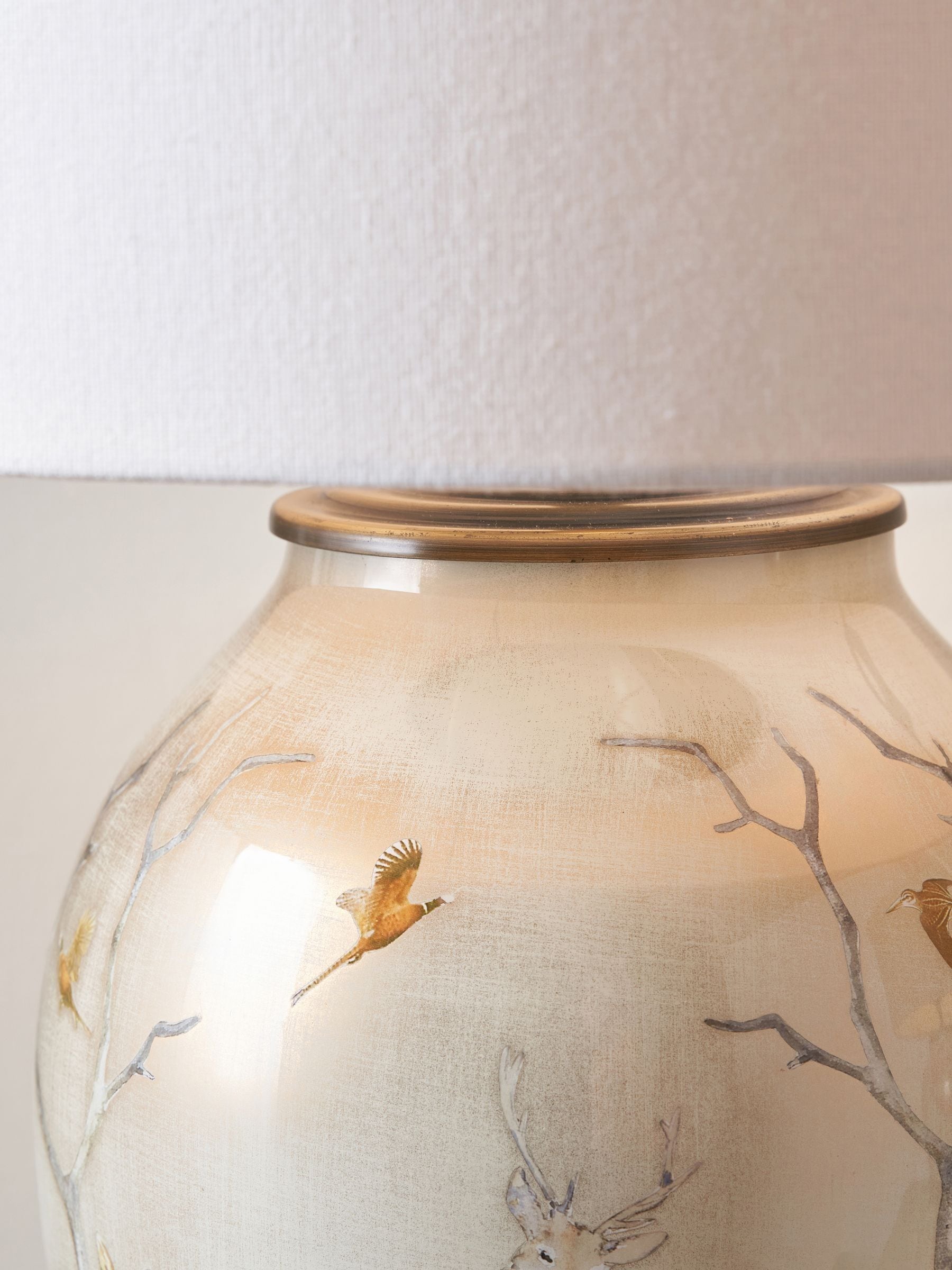 Pacific Lifestyle natural deer glass table lamp 50cm, imported from the UK