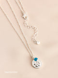 Silver Tone Birthstone Flower Necklace (British brand)