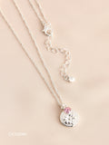Silver Tone Birthstone Flower Necklace (British brand)