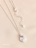 Silver Tone Birthstone Flower Necklace (British brand)