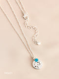 Silver Tone Birthstone Flower Necklace (British brand)
