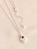 Silver Tone Birthstone Flower Necklace (British brand)