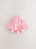 Pink purple crinkle baby bucket hat 2 pack, UK version