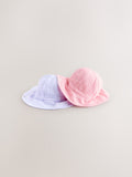 Pink purple crinkle baby bucket hat 2 pack, UK version