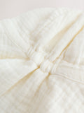 Baby bucket hat ecru woven crinkle - British product