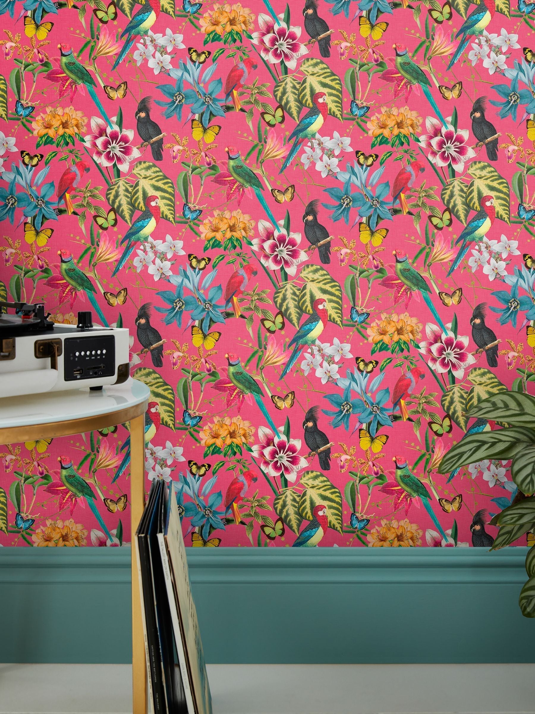 Graham & Brown Hot Pink Paradiso Multi 10M Wallpaper