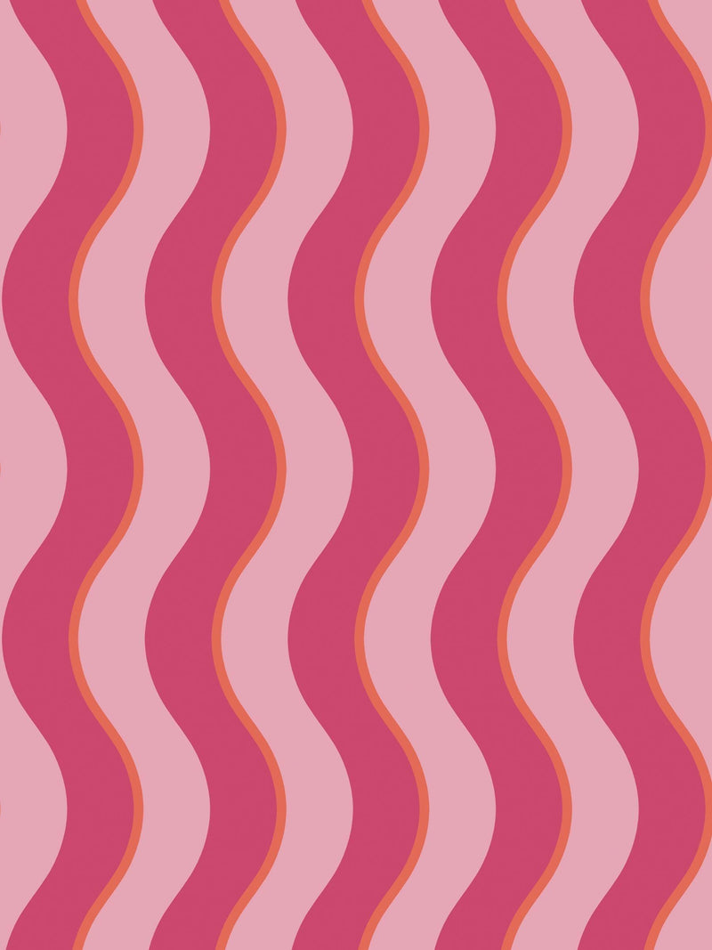 Graham & Brown Raspberry or Tangerine Making Waves Wallpaper