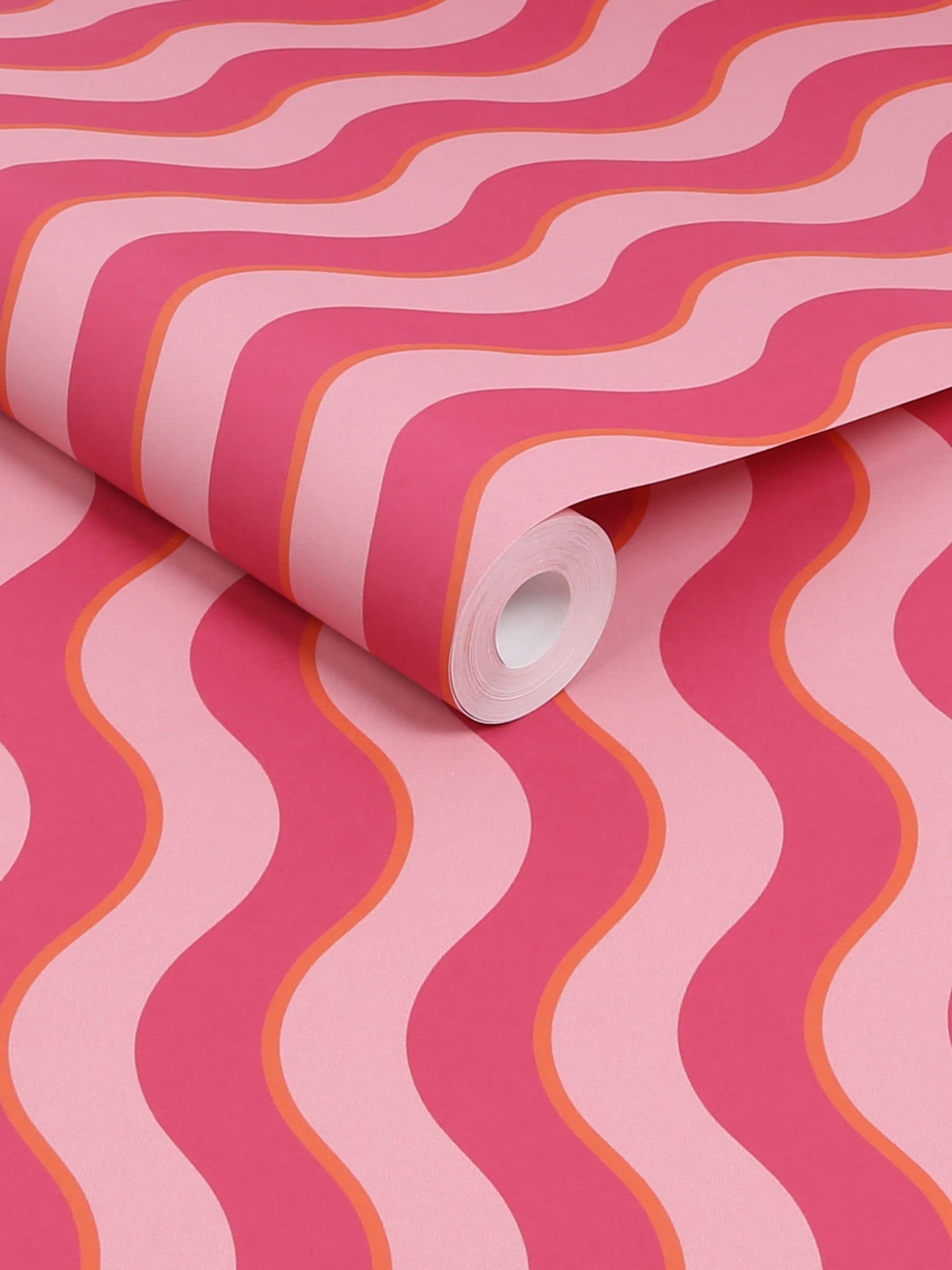 Graham & Brown Raspberry or Tangerine Making Waves Wallpaper