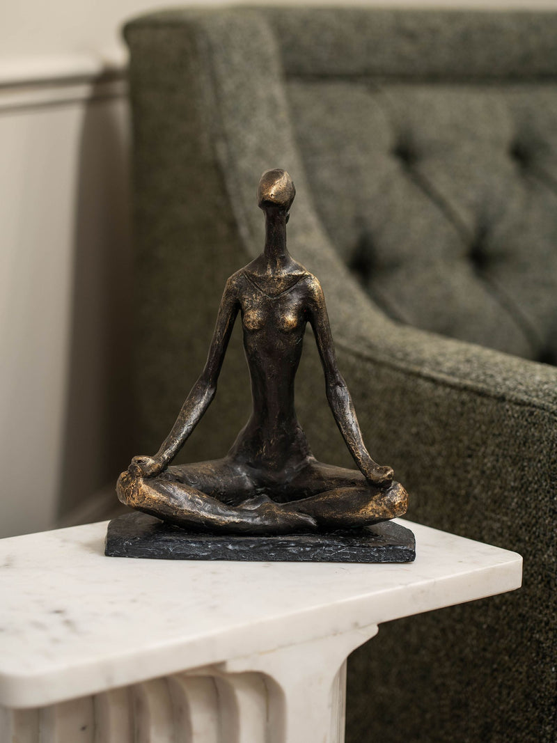 Libra Interiors Bronze Yoga Pose Sculpture 26cm, UK version