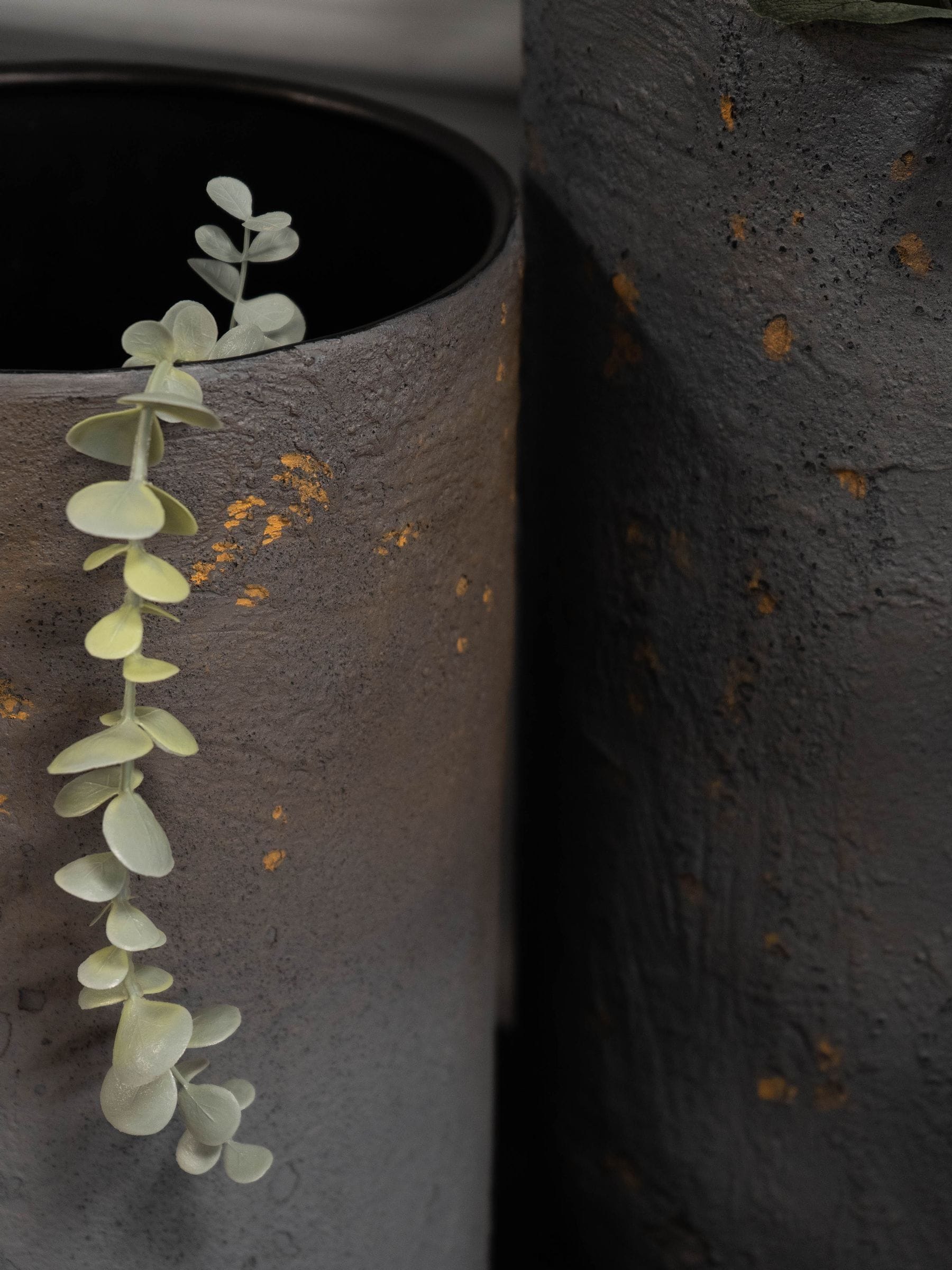 Libra Interiors volcano planters charcoal blue set of 2, UK version