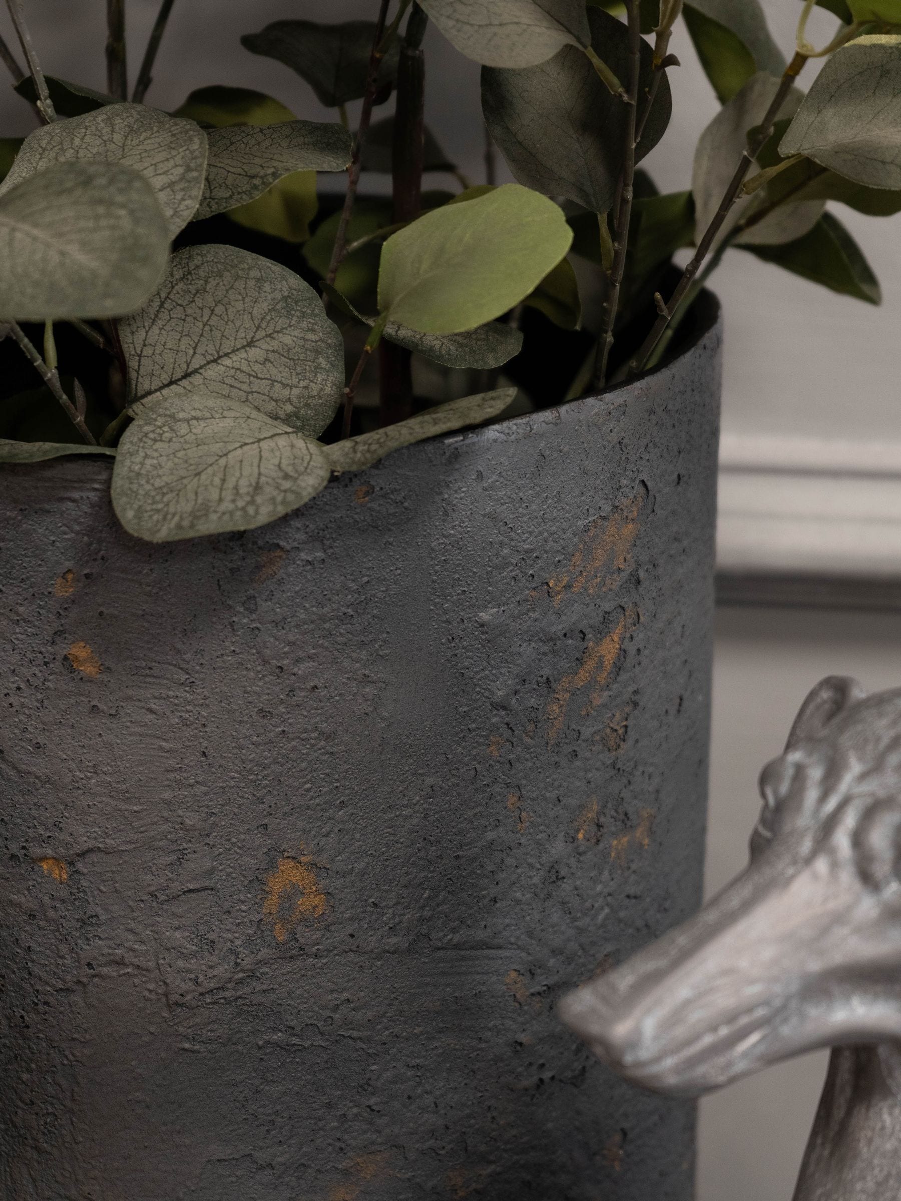 Libra Interiors volcano planters charcoal blue set of 2, UK version