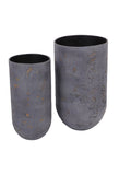 Libra Interiors volcano planters charcoal blue set of 2, UK version