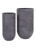 Libra Interiors volcano planters charcoal blue set of 2, UK version