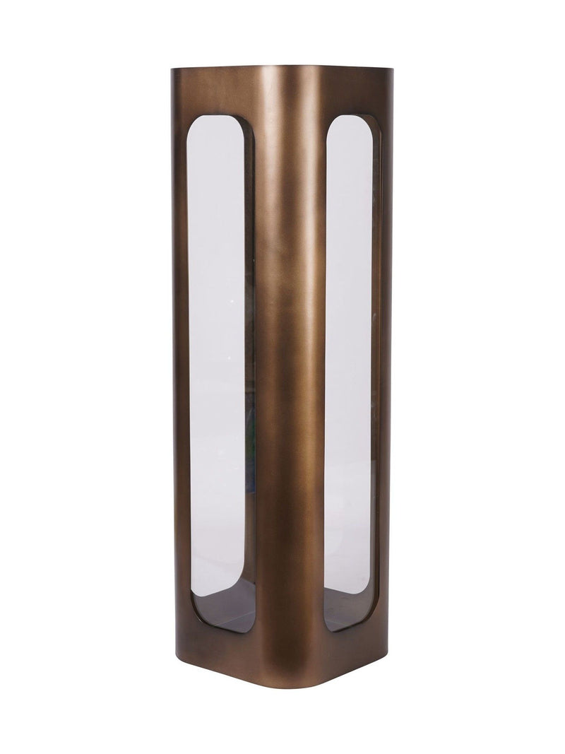Libra Interiors smoked gold glass hurricane 78cm imported from the UK