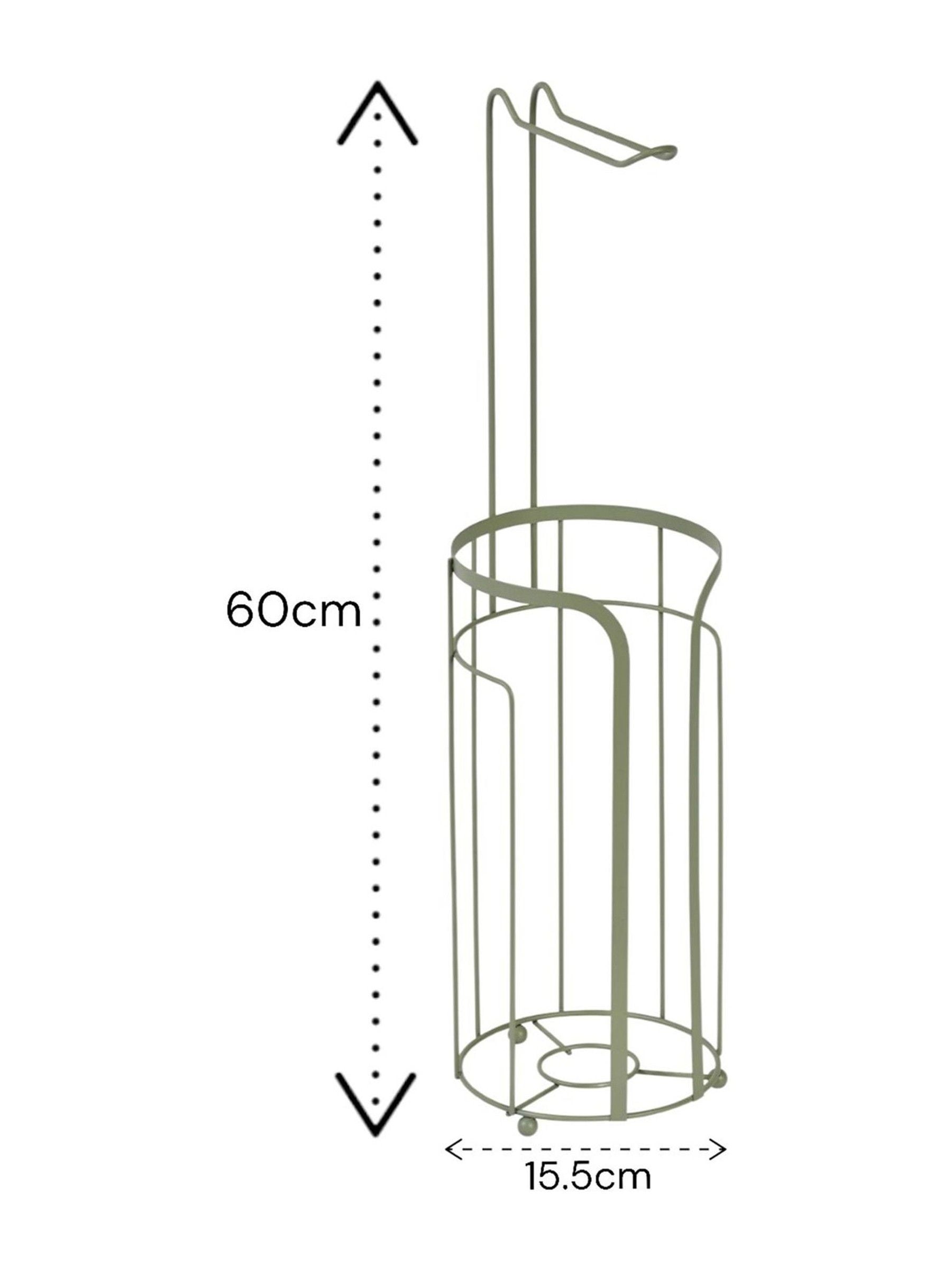 Showerdrape Dante floor caddy and toilet roll holder in sage green (British brand)