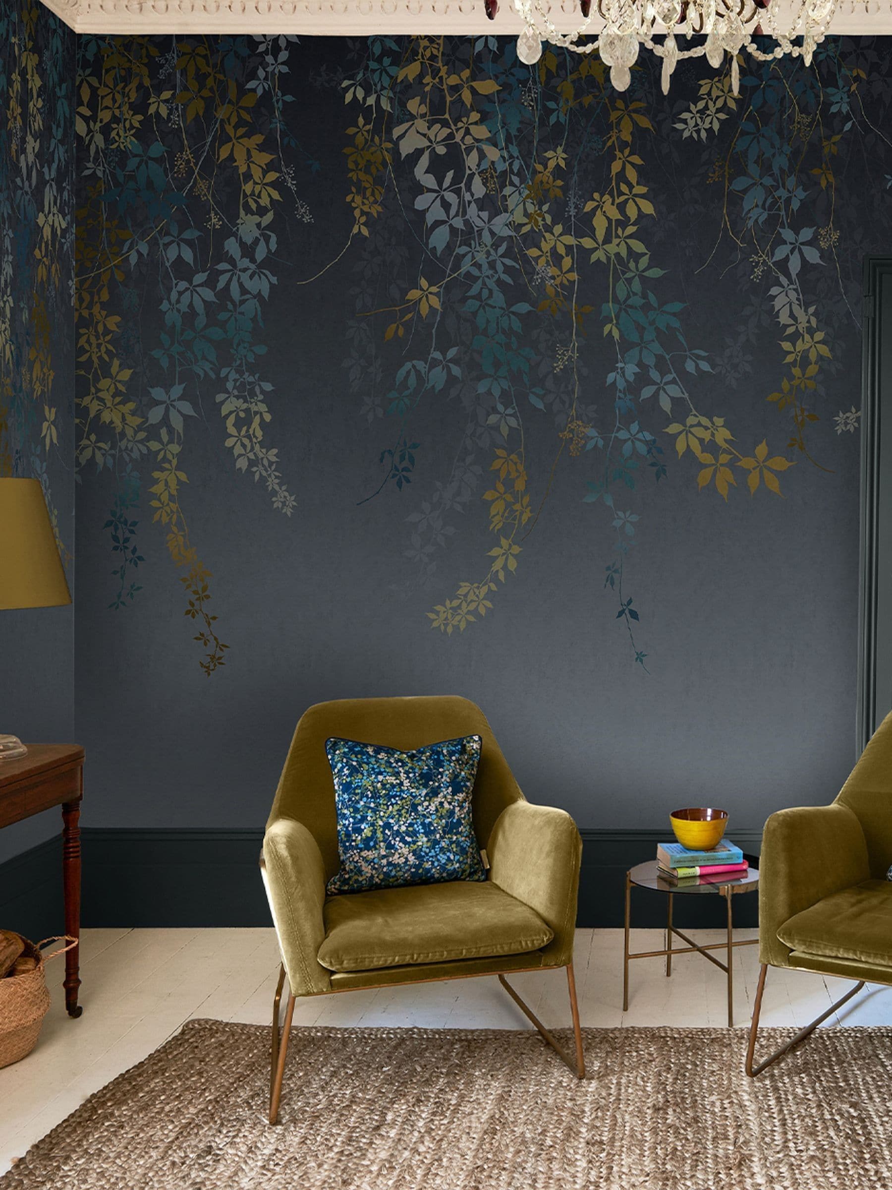 Clarissa Hulse Indigo A4 Sample Virginia Creeper Mural