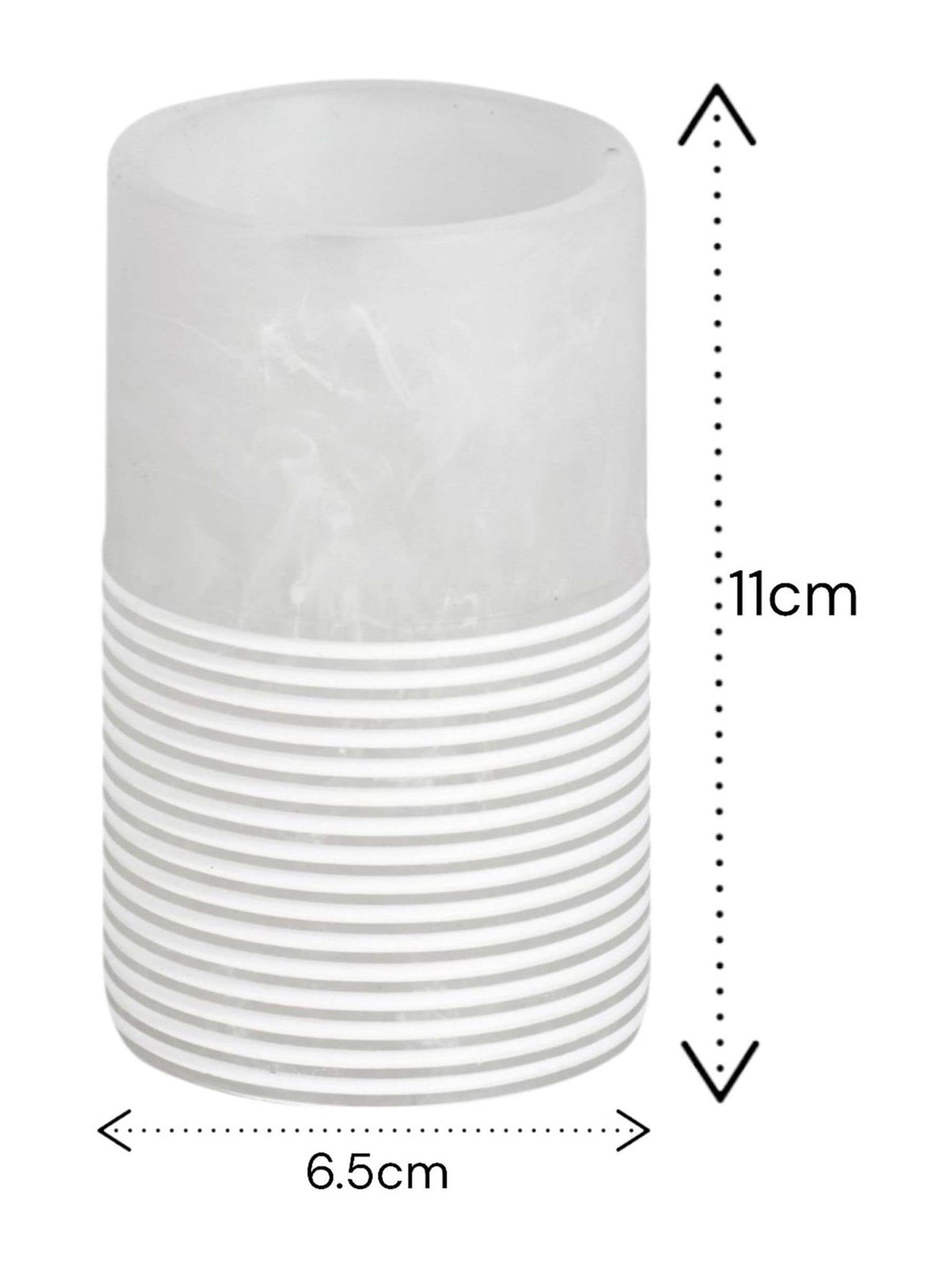 Showerdrape Frost Onyx White Bianco Bathroom Tumbler (British brand)