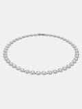 Medium Silver Tennis Necklace with Round Cut Rhodium Plated