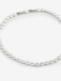 Medium Silver Tennis Necklace with Round Cut Rhodium Plated