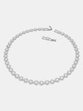 Medium Silver Tennis Necklace with Round Cut Rhodium Plated