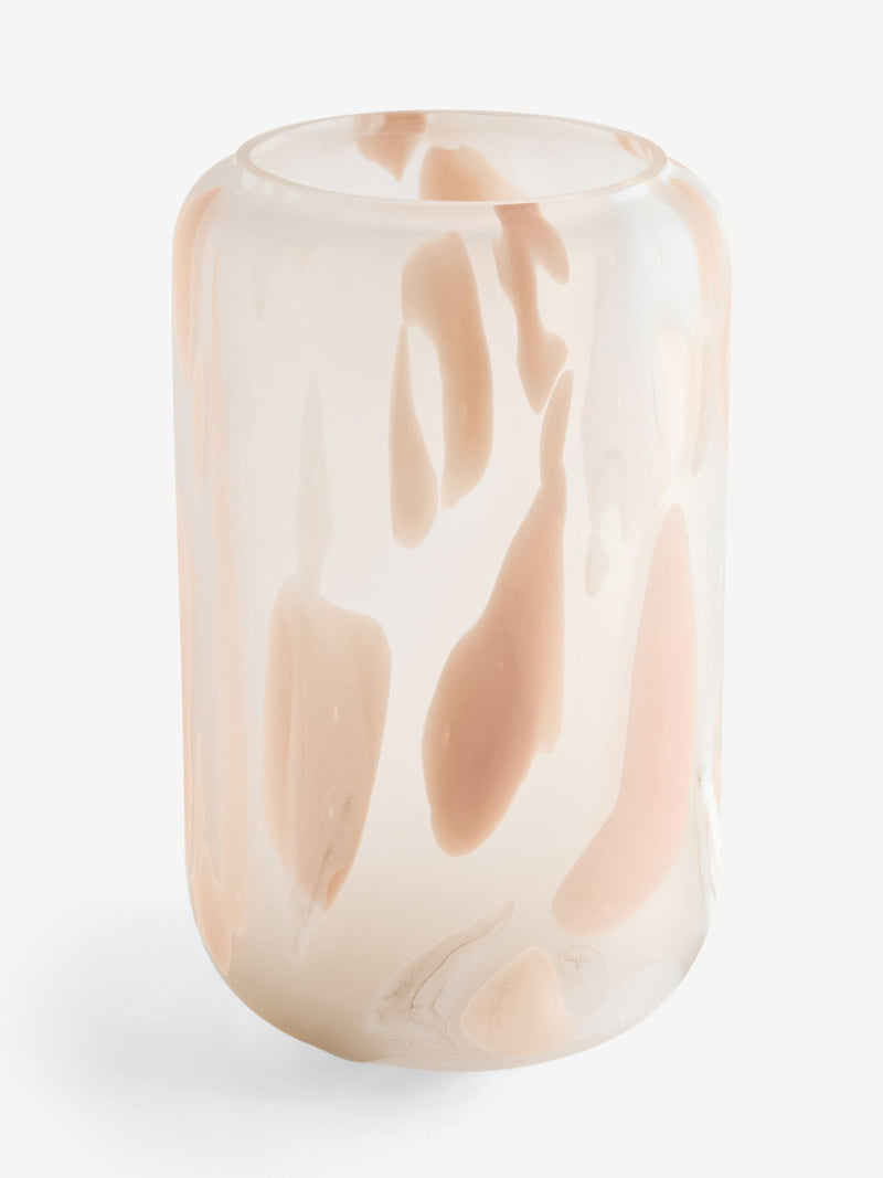 Frosted confetti glass vase 29cm, imported from the UK