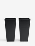 Set of two black metal outdoor planters 60cm - British product