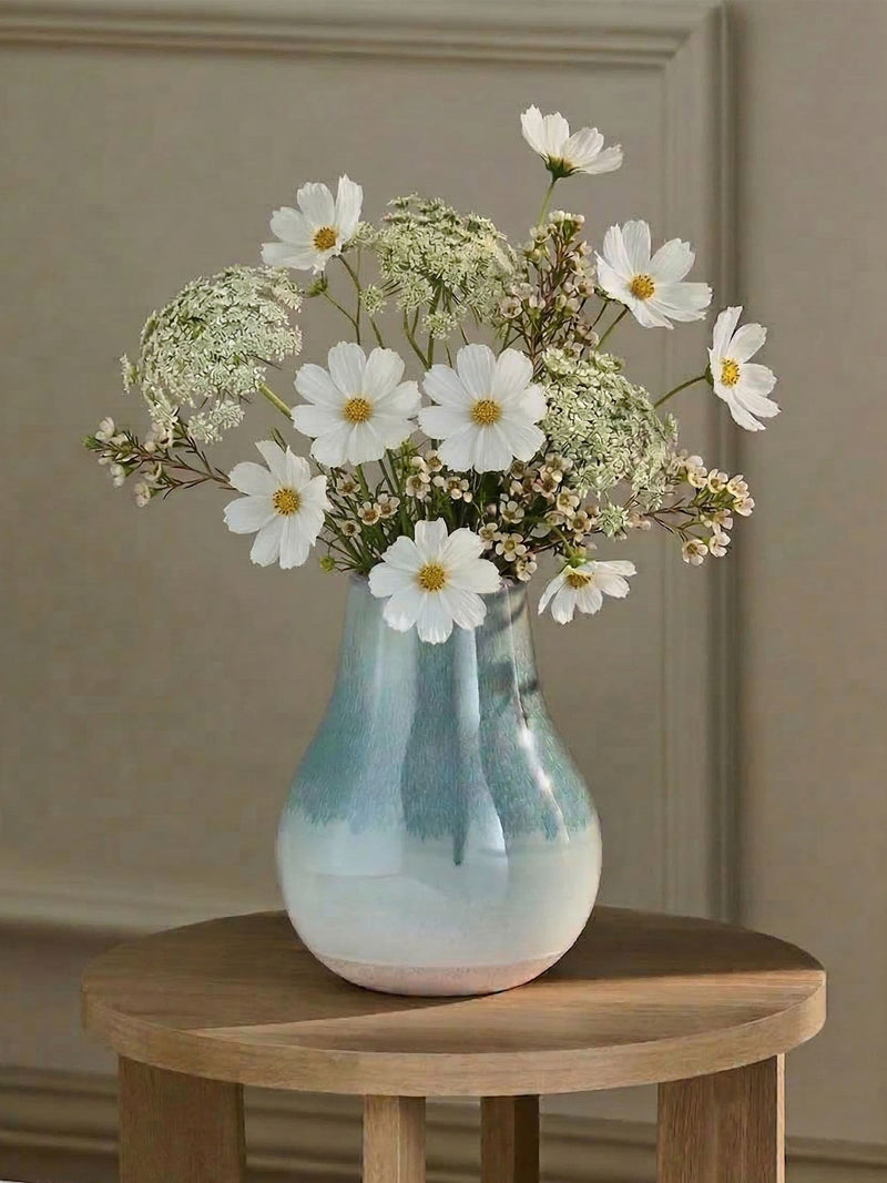 Blue Reactive Glaze Medium Ceramic Vase