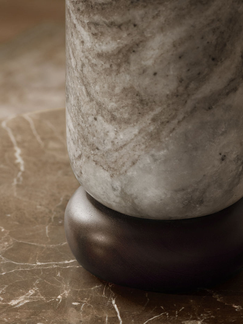 N. Premium natural marble and mango wood vase, UK version