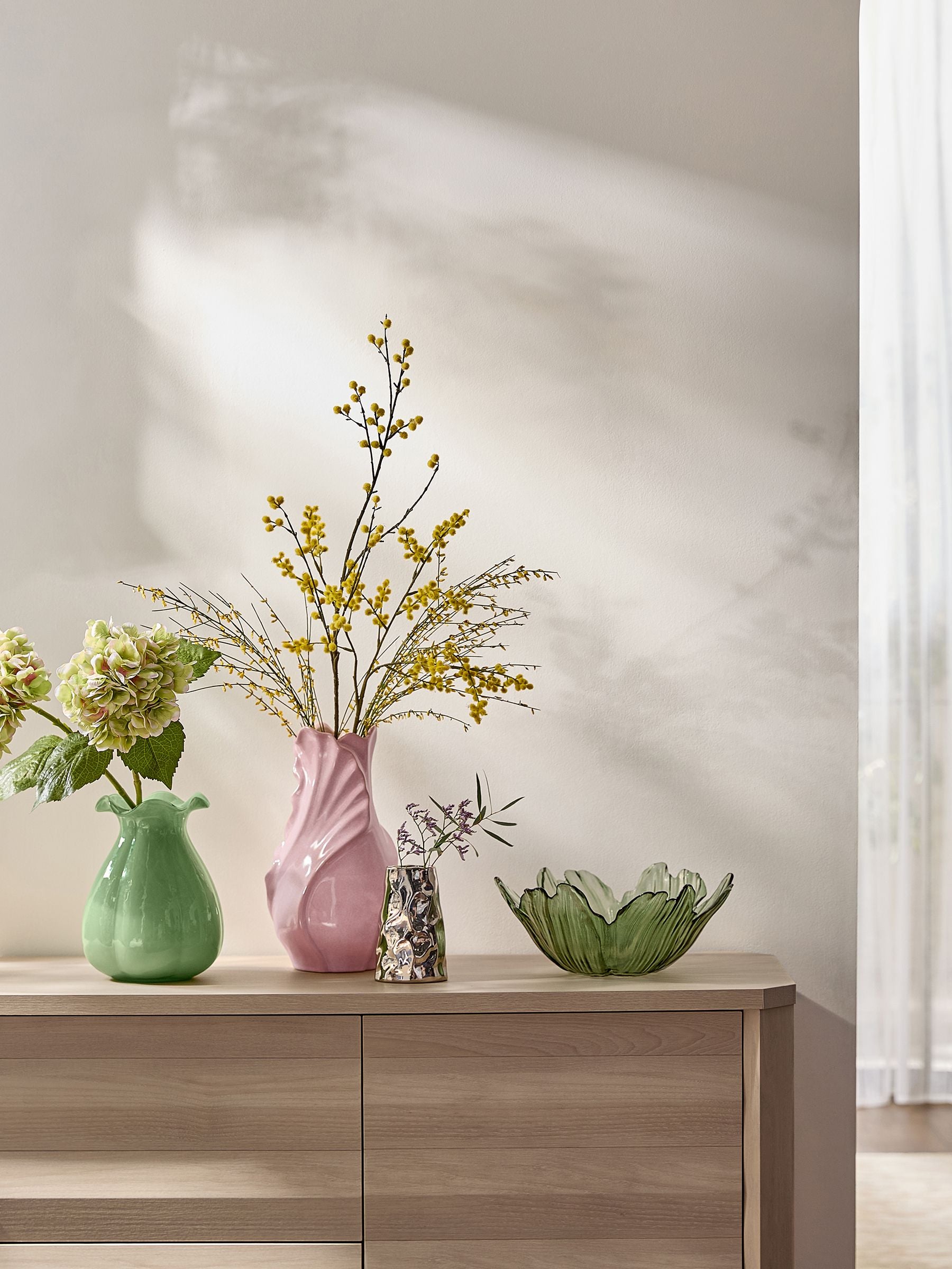 Pink ceramic vase reactive glaze 31cm (British brand)
