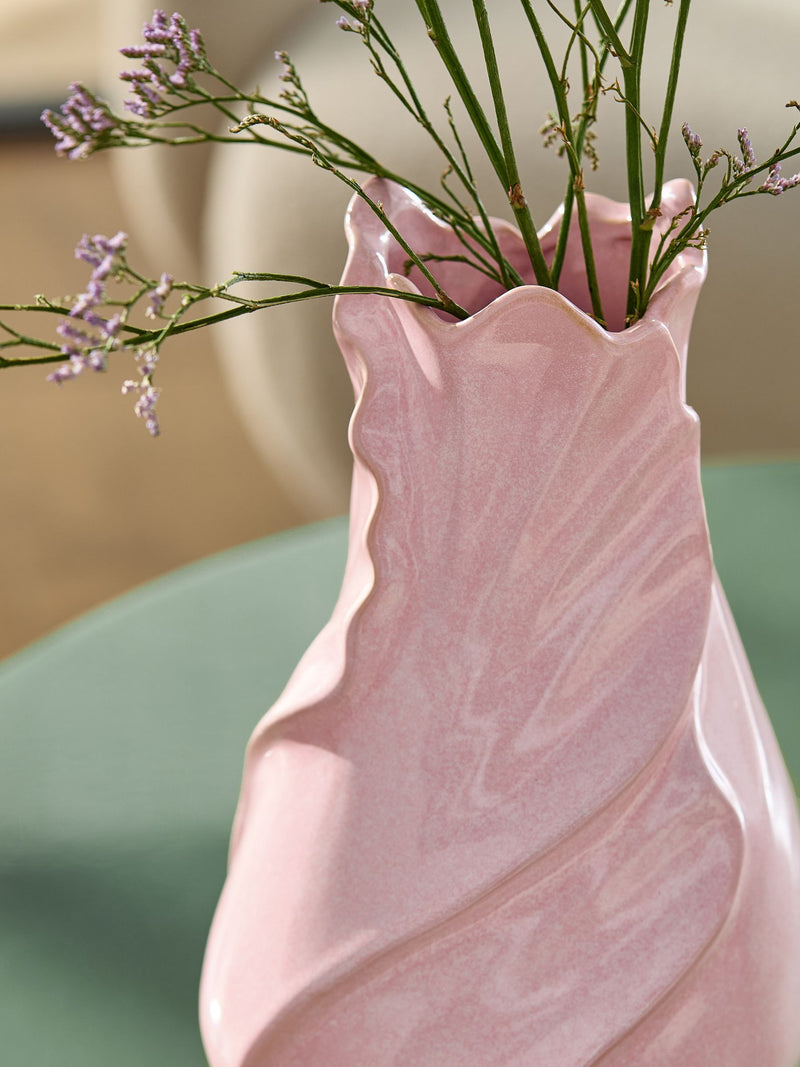 Pink ceramic vase reactive glaze 31cm (British brand)