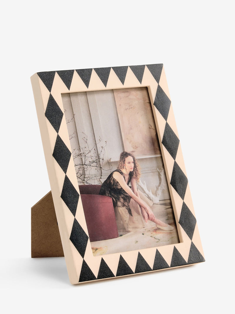 Rockett St George black cream harlequin photo frame 6x4 (British brand)
