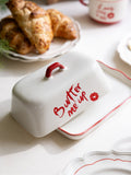 Rockett St George lipstick butter dish stoneware - British product