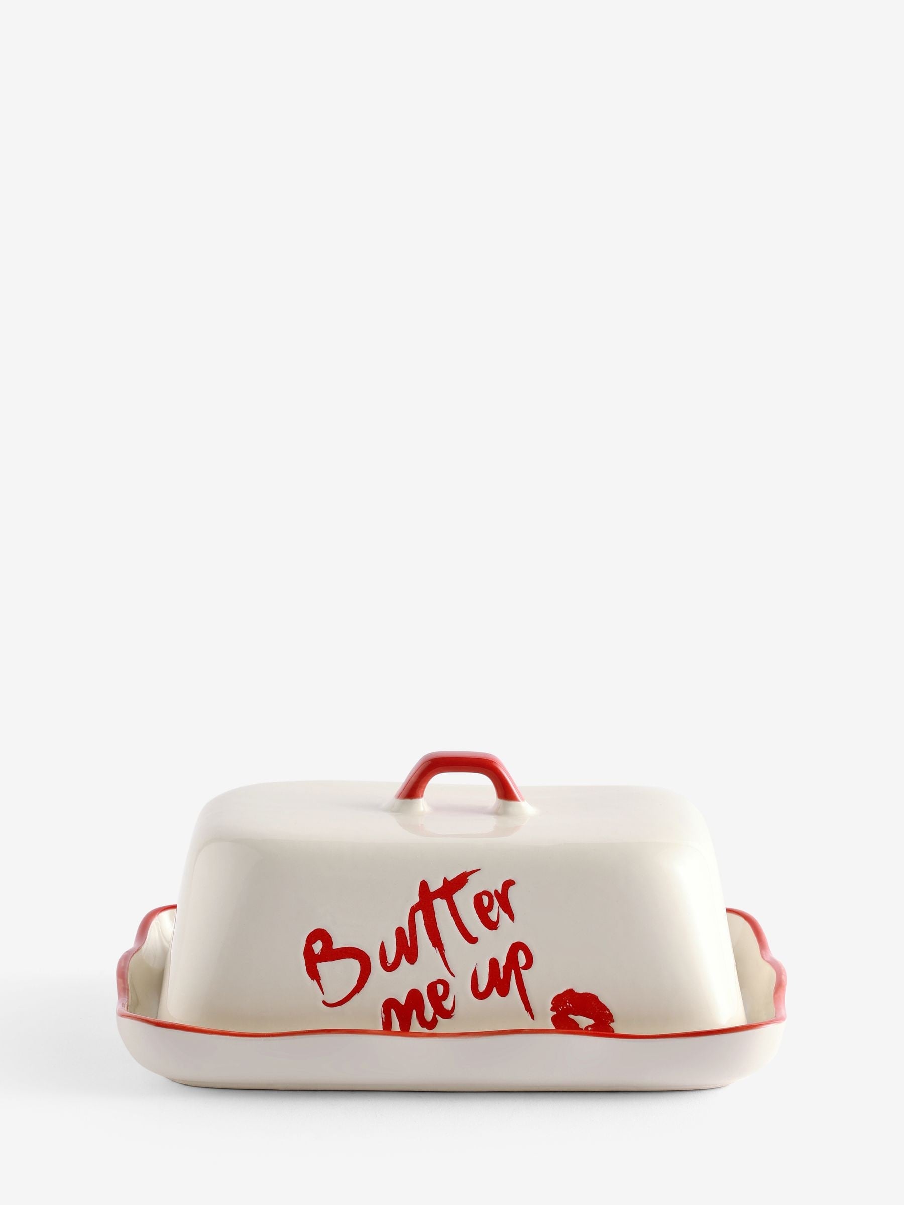 Rockett St George lipstick butter dish stoneware - British product