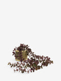Purple artificial trailing plant in gold ribbed metal pot 66cm (British brand)