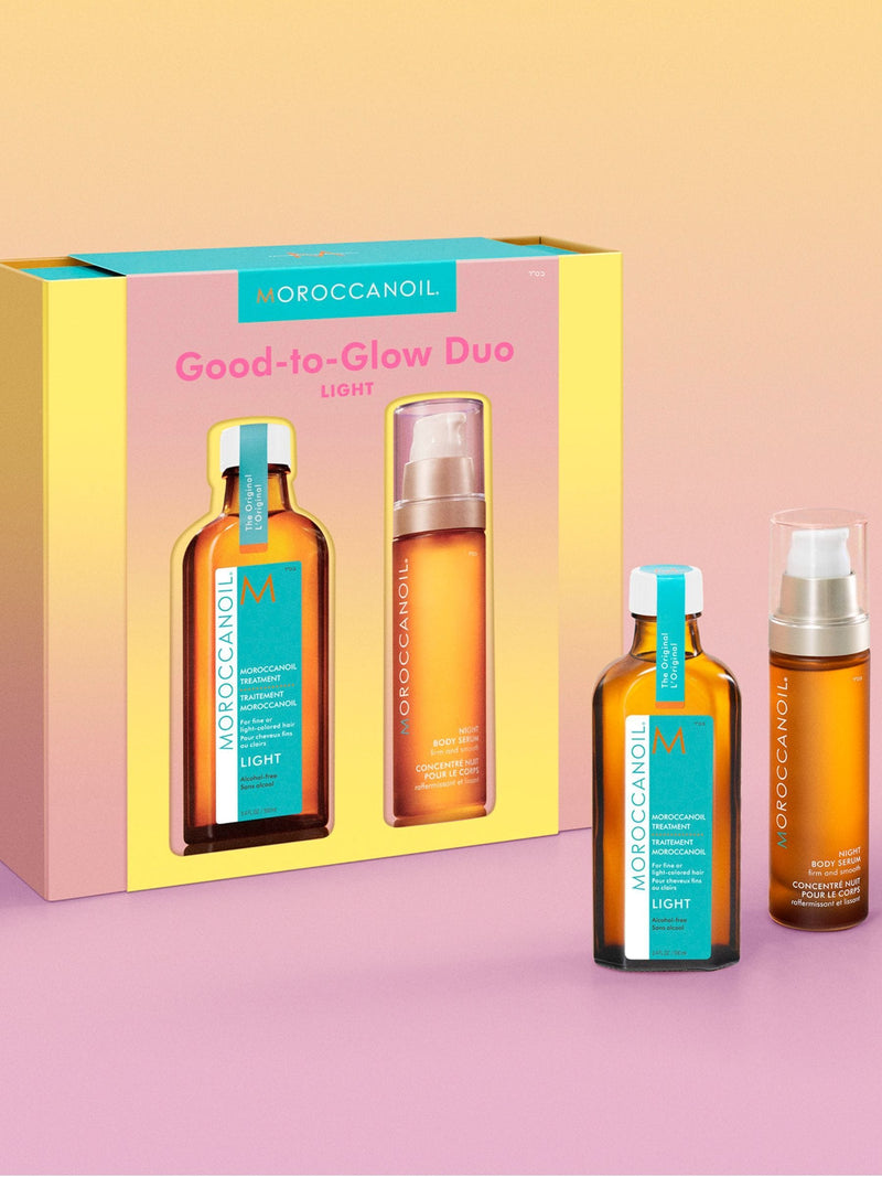 Moroccanoil Good to Glow serum set, imported from the UK
