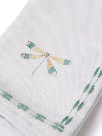 Serviettes Sophie Allport Brodé Libellule Blanc Cassé Lot de 4 41x41cm